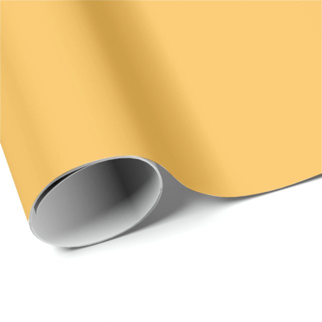 Golden Daffodil Yellow, Bright Solid Colour Wrapping Paper (Roll Corner)