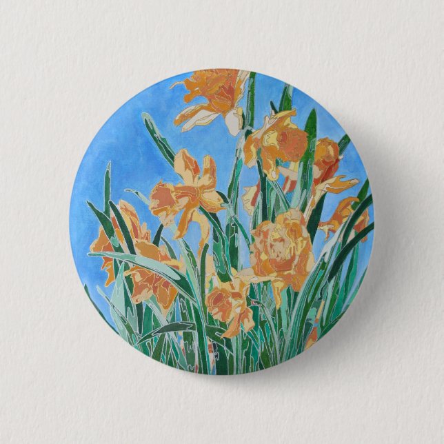 Golden Daffodils 2 Inch Round Button (Front)