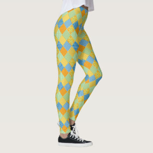 Golden Daffodils Faux Patchwork to Customize Leggings