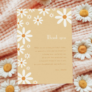 Golden Daisy First Birthday Celebration Thank You Card