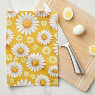 Golden Daisy Garden Kitchen Towel