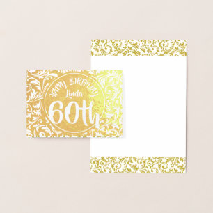 Golden Damask 60th Birthday Personalized HGC Foil Card