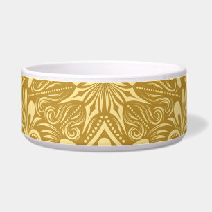 Golden Damask Baroque Floral Pattern