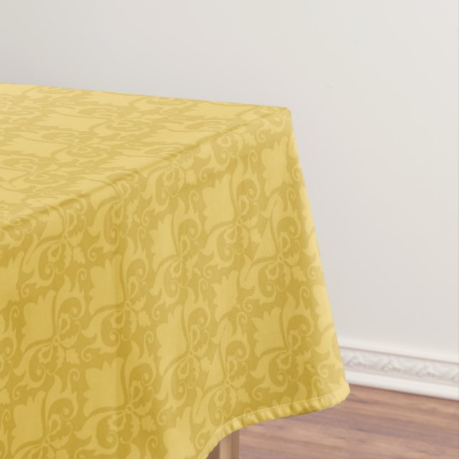 Golden Damask Bows Tablecloth (In Situ)