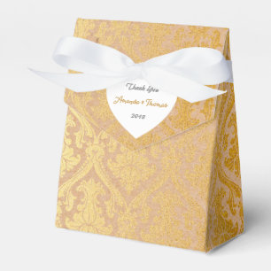 Golden Damask Cardboard Birthday Wedding Favour Favor Box