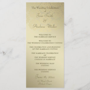 Golden Damask pattern Wedding Programs