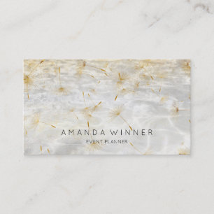 Golden Dandelion Confetti Grungy Grey Water Business Card