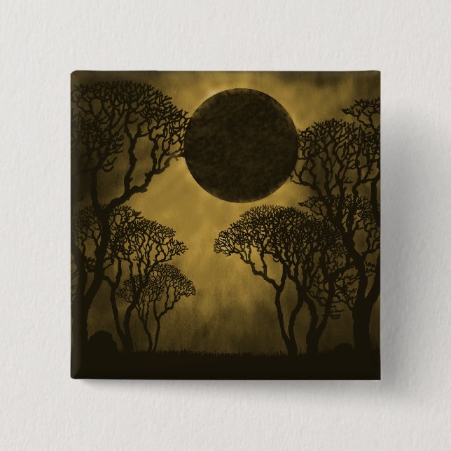 Golden Dark Forest Eclipse Button (Front)