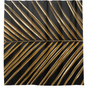 Golden Date Palm Leaf: Black Minimalist