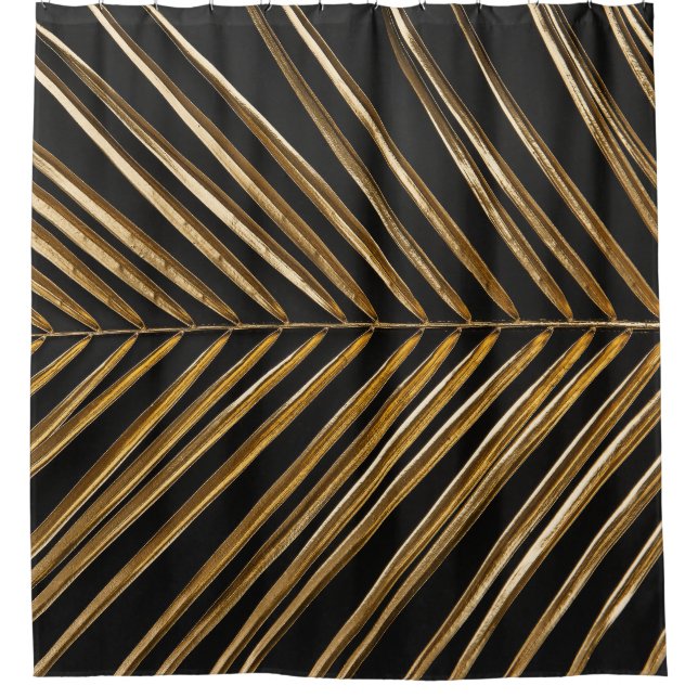 Golden Date Palm Leaf: Black Minimalist (Front)