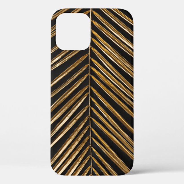 Golden Date Palm Leaf: Black Minimalist Case-Mate iPhone Case (Back)