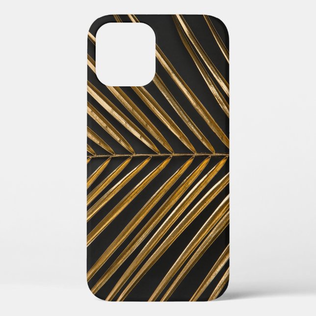 Golden Date Palm: Minimalist Black Background Case-Mate iPhone Case (Back)