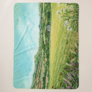 Golden Days on the South Downs in the Sun Sherpa Blanket
