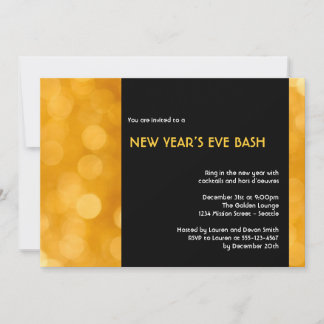 Golden dazzle champagne yellow party celebration invitation