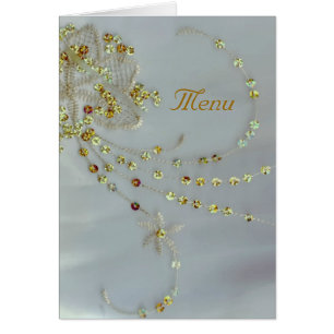 Golden Deco Wedding Menu Card