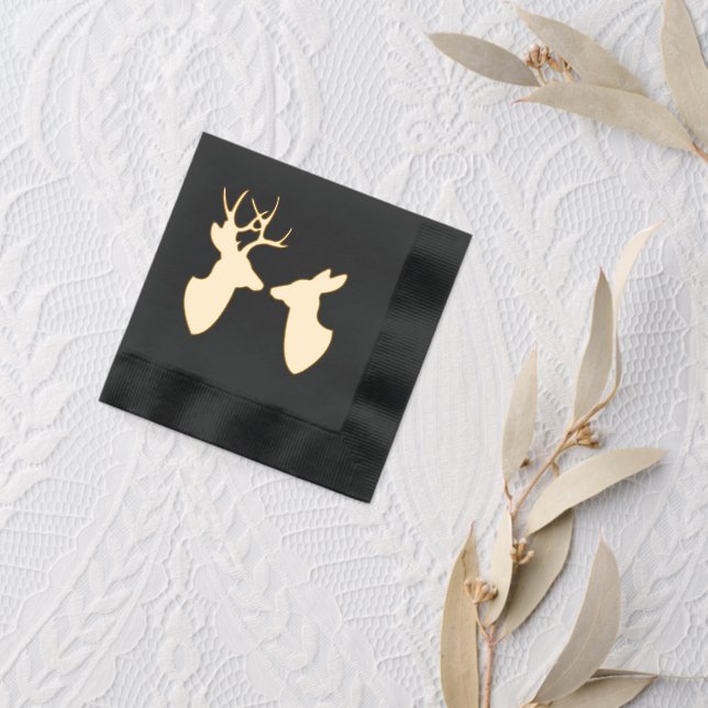 Golden Deer Buck and Doe Silhouettes (Insitu (mariage 2))
