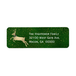Golden Deer Christmas Address Labels