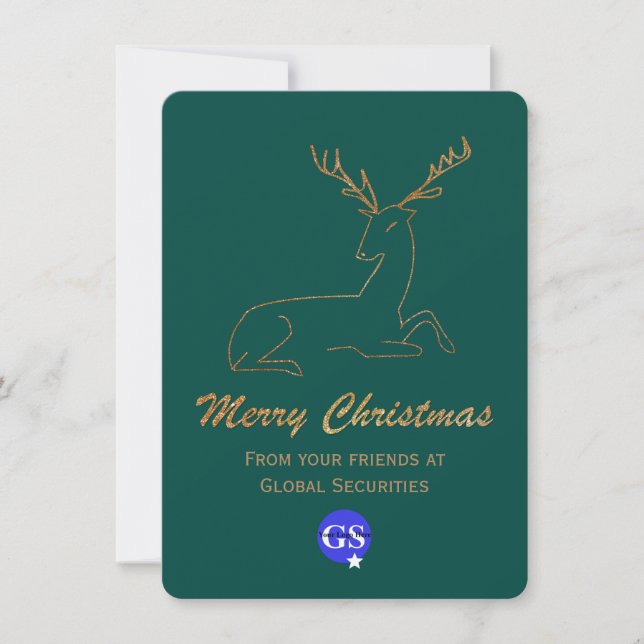 Golden Deer Corporate Christmas Card (Front)
