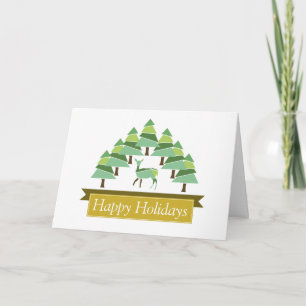 Golden Deer Forest Bonne Carte de vacances