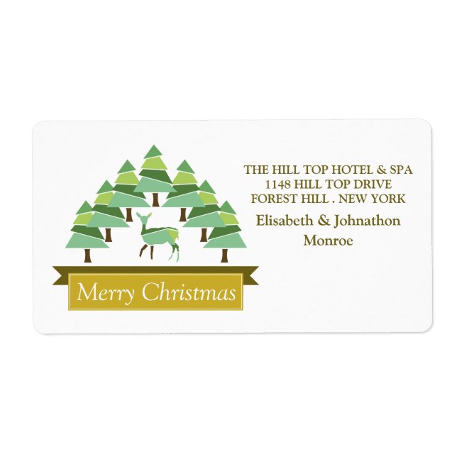 Golden Deer Forest Merry Christmas (Front)