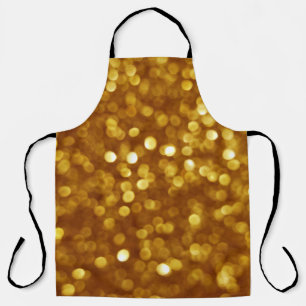 Golden defocused glitter, sparkling texture. apron