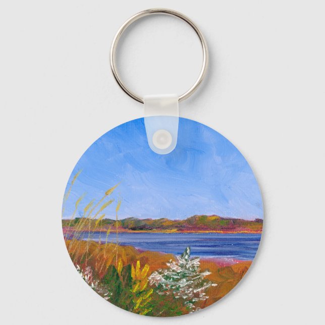 Golden Delaware River Keychain (Front)