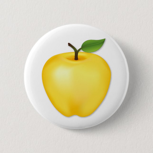 Golden Delicious Apple 2 Inch Round Button (Front)