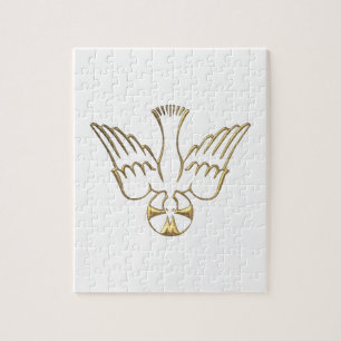 Golden Descent of The Holy Spirit Symbol Jigsaw Puzzle