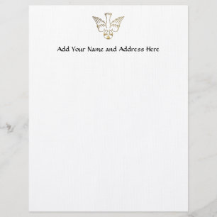 Golden Descent of The Holy Spirit Symbol Letterhead