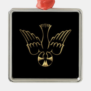 Golden Descent of The Holy Spirit Symbol Metal Ornament