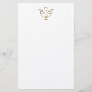 Golden Descent of The Holy Spirit Symbol Stationery