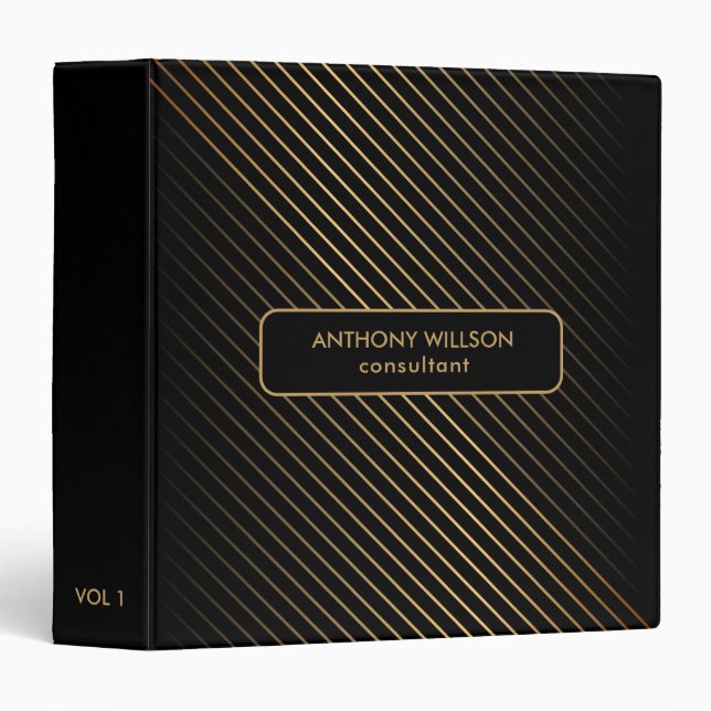 Golden Diagonal Lines  Binder (Front/Spine)