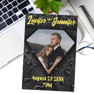 Golden Diamond Modern Elegant Customised Wedding  Invitation