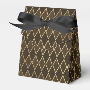 Golden Diamond Pattern Favor Box