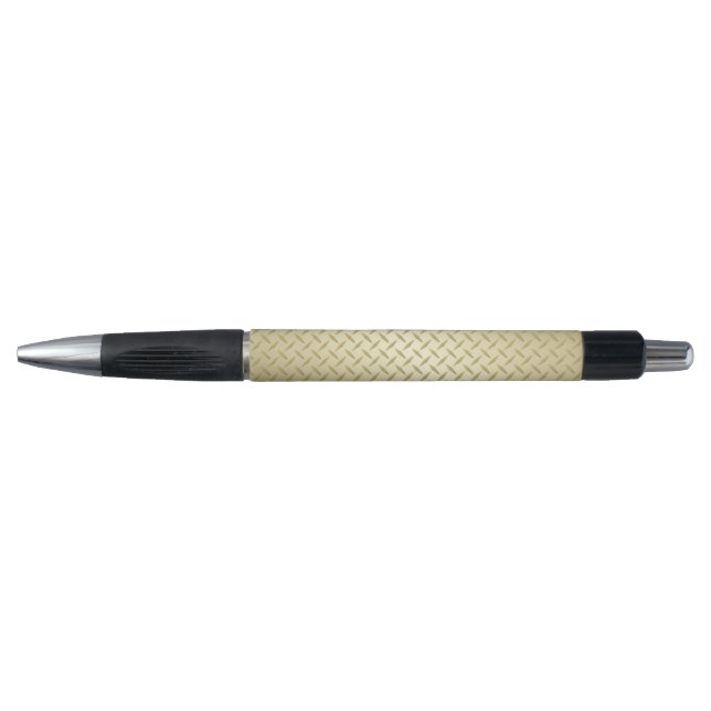 Golden Diamondplate Metal Look Pen (Front)