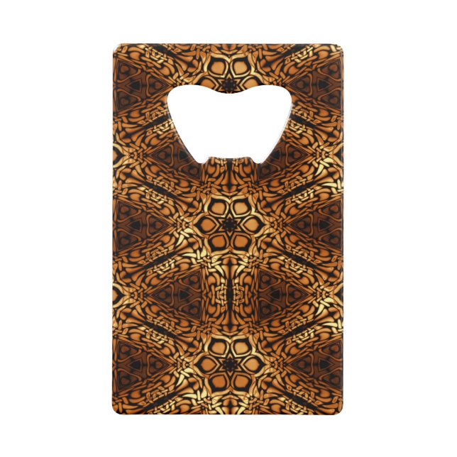 Golden Diamonds Pattern Abstract Credit Card Bottle Opener (Front)