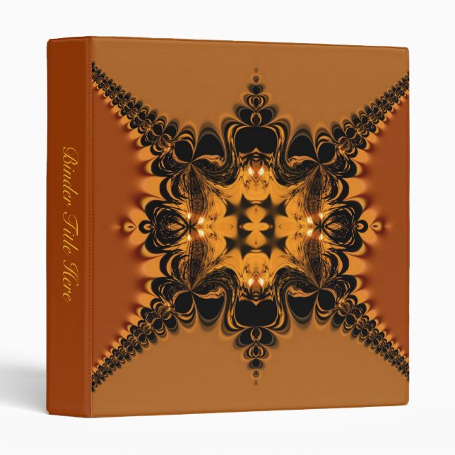 Golden Digital Lace Brocade Avery Classeur (Devant/Côté)