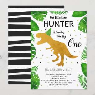 Golden Dinosaur invitation d'anniversaire
