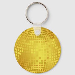 Golden discoball keychain