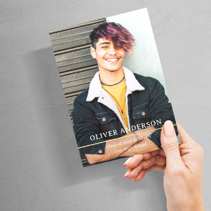 Golden Divide Modern Two Photo 2023 Graduation