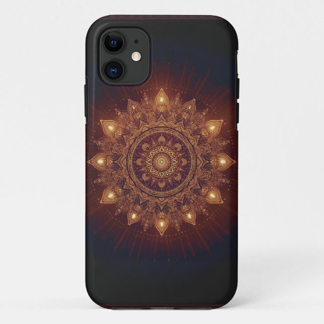 Golden Diwali Mandala – Light Within and Around Case-Mate iPhone Case (Back)