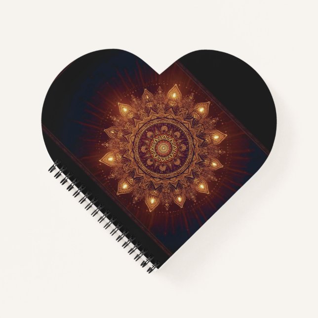 Golden Diwali Mandala – Light Within and Around Notebook (Front)