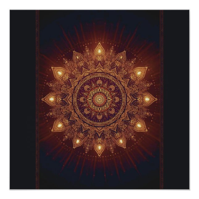 Golden Diwali Mandala – Light Within and Around Poster (Front)