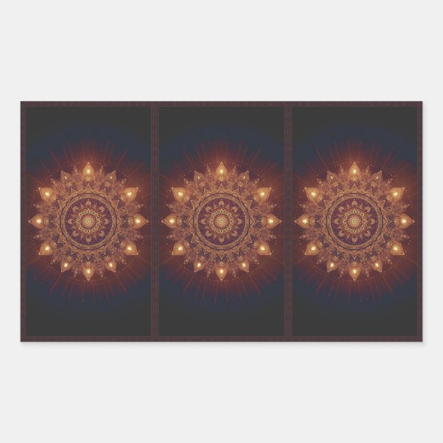 Golden Diwali Mandala – Light Within and Around Sticker (Front)