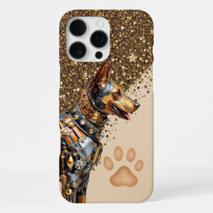 Golden Doberman Glam iPhone 16 Pro Max Case