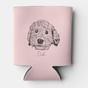 Golden Doddle Line Drawing Can Cooler