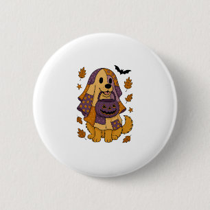 Golden Dog Ghost Halloween 2 Inch Round Button