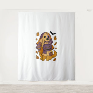 Golden Dog Ghost Halloween Tapestry