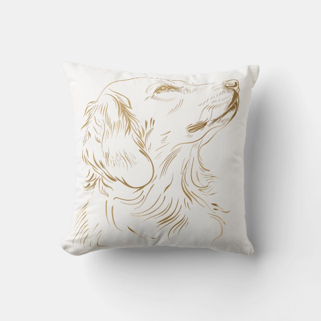 Golden Dog Throw Pillow (Front)