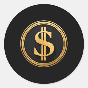 Golden Dollar Sign D.o.g.e. 4th Of July 1776 2025 Classic Round Sticker